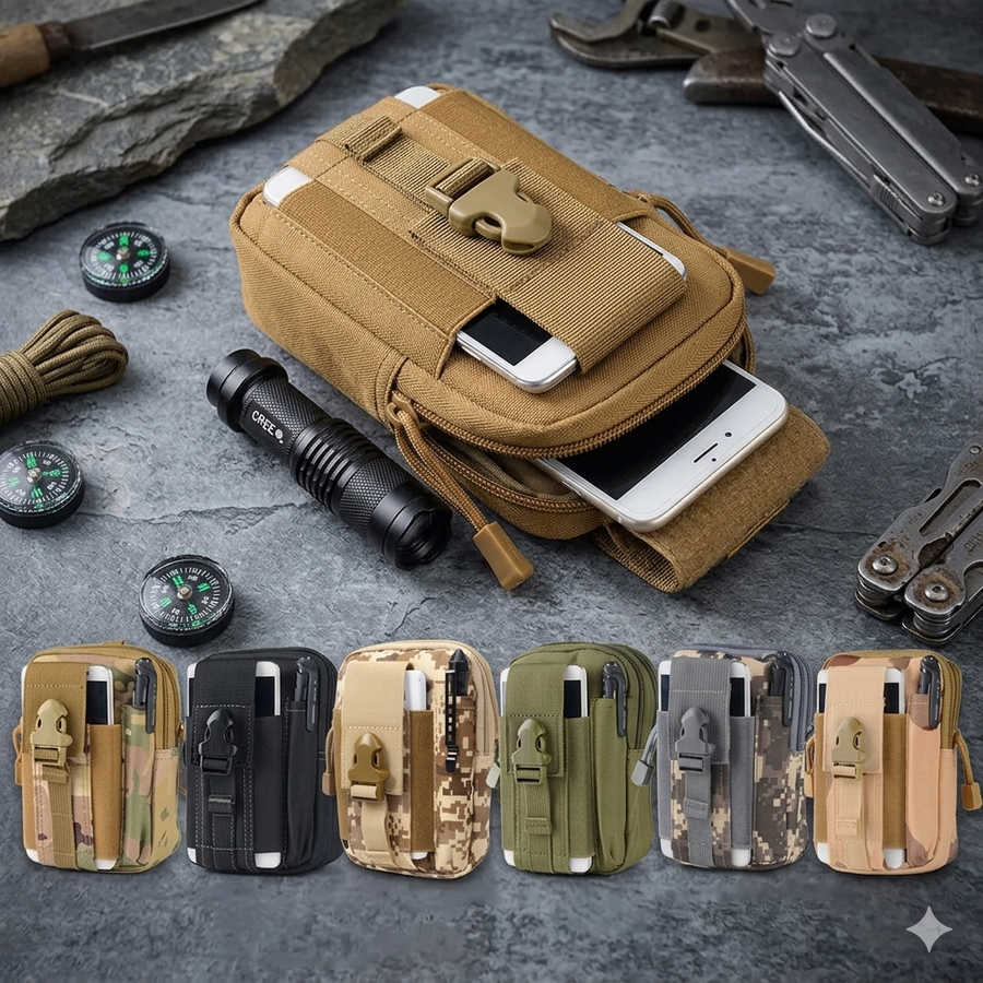 Taktische MOLLE-Hüfttasche | 600D Nylon | EDC-Organizer für Outdoor & Einsatz