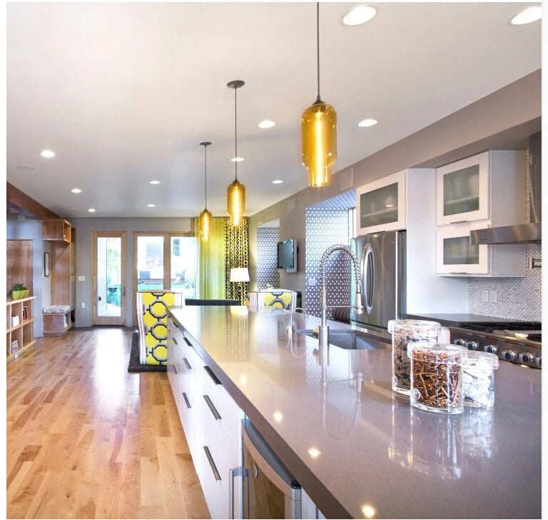 EF   Design-Glaspendelleuchte im Vintage-Look – Hochwertiges Retro-Interieur