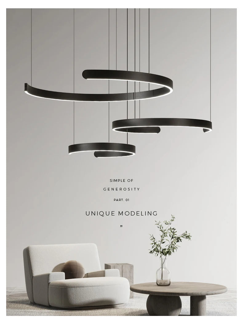 EF    TAONUANSHU Moderne LED-Ring-Pendelleuchte